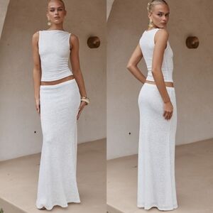 Nwt! Runaway The Label Orlean Maxi Skirt, White